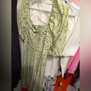 Blu Pepper Green Floral Midi Dress 👗 Size L